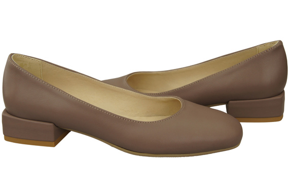 Bequeme Frauen Schuhe Cappuccino Dunkel Flats Natural Leder 204 ElitaBut