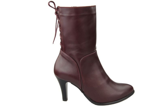 Winterschuhe Damenstiefeletten, Naturleder, Burgund 978 von ElitaBut