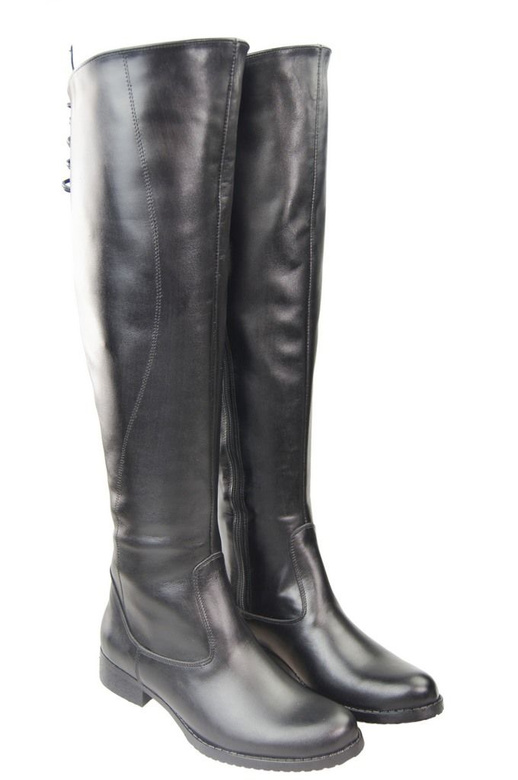 Schuhe Damenstiefel Stiefel Overknee-Stiefel Naturleder Schwarz 121 ElitaBut