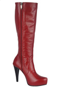 Damen-Plateaustiefel, Naturleder, Rot 687 ElitaBut