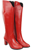 Stilvolle Damen Rot Stiletto Stiefel Naturleder 211 ElitaBut