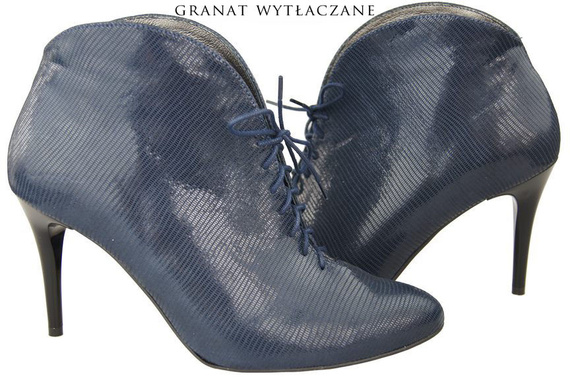 Damenstiefel Frühling/Herbst Naturleder Marineblau geprägt 955 ElitaBut