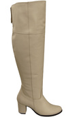 Schuhe Overknee-Stiefel für Damen, Naturleder 190 Beige ElitaBut