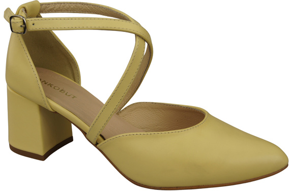 Elegante Banane Ledersandalen mit offener Seite und stabilem Absatz 218 ElitaBut