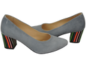 Damenschuhe Pumps Grau Natürliches Wildleder Dekorativer Absatz 158 von ElitaBut