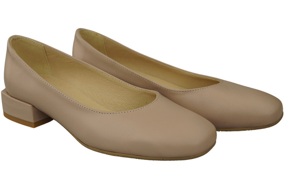 Bequeme Frauen Schuhe Cappuccino Blass Flats Natural Leder 204 ElitaBut