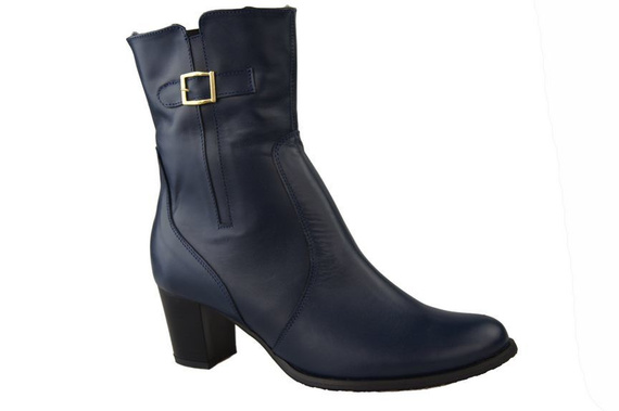 Damenschuhe Damenstiefel, warm, Naturleder, Marineblau 882 von ElitaBut