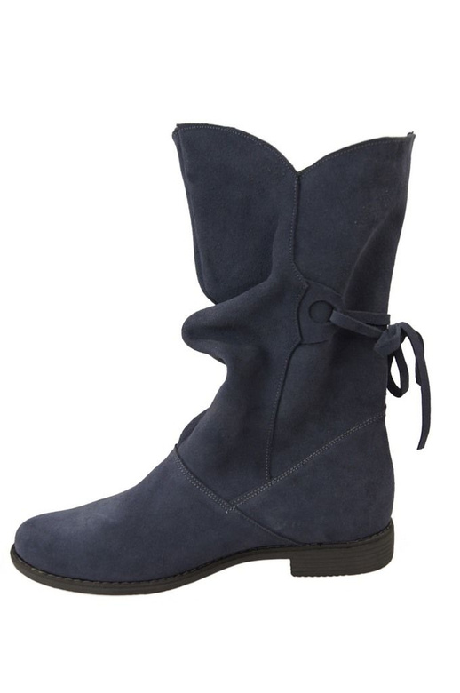 Schuhe Damenstiefel Frühling / Herbst, natürliches Veloursleder, Graphit 999 L ElitaBut