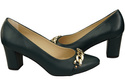 Klassische Frauen Malachit Naturleder Schuhe mit Gold Ornament Kette 200 ElitaBut
