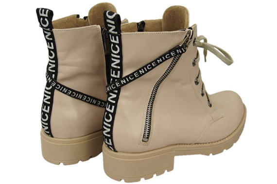 Schuhe Damen-Stiefeletten mit der Aufschrift NICE Natural Leather Cappuccino Light 173 von ElitaBut