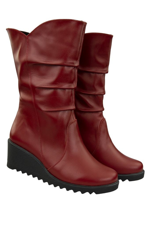Winter-Keilstiefel für Damen, Naturleder, Rot 140 ElitaBut