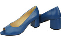 Damenschuhe PEEP TOE Pumps Blaues Naturleder mit beschichtetem Absatz 192 ElitaBut