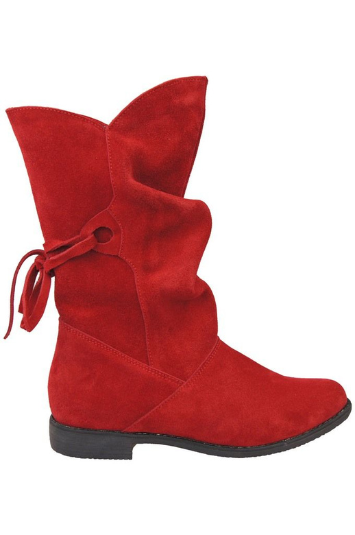 Damen-Winterstiefel, natürliches Veloursleder, Rot 999 von ElitaBut