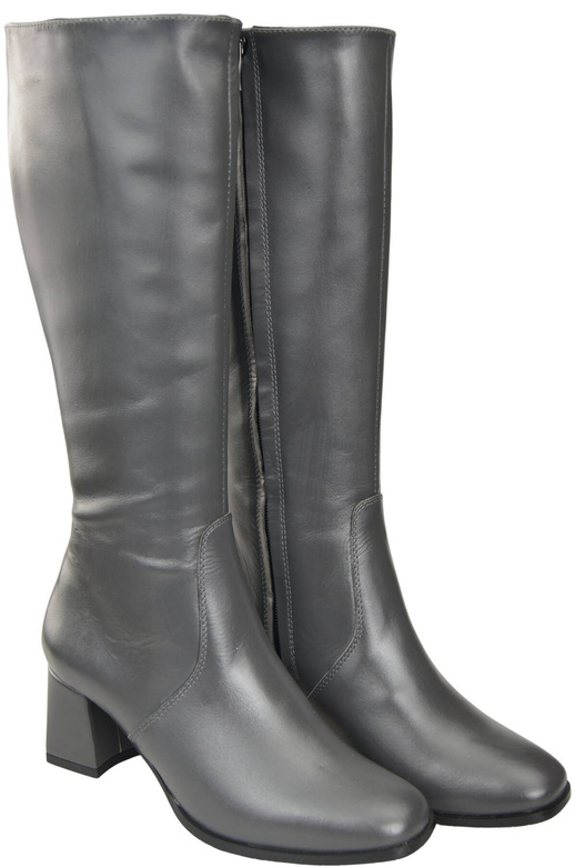 Bequeme Damen Graphit Niedrig Absatz Stiefel Naturleder 212 ElitaBut