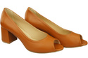 Damenschuhe PEEP TOE Pumps aus rotem Naturleder mit beschichtetem Absatz 192 ElitaBut