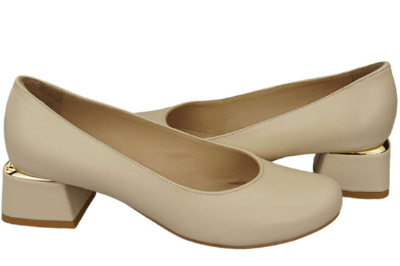 Damenschuhe Pumps Naturleder 159 Beige ElitaBut