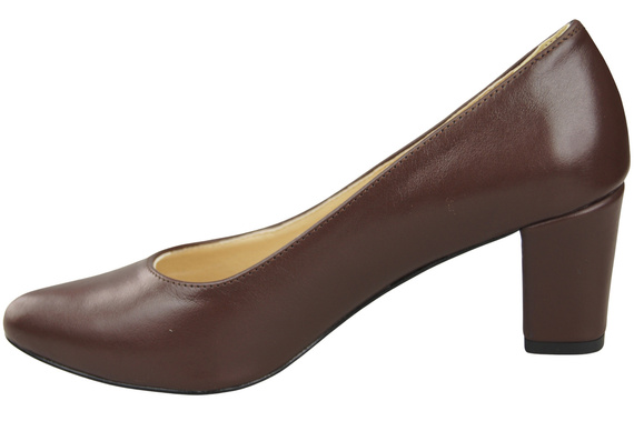 Klassische Glatt Damen Schokolade Naturleder Schuhe 213 ElitaBut