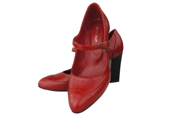 Damenschuhe Pumps, Naturleder, Rot 958 ElitaBut