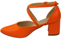 Elegante Orange Ledersandalen mit offener Seite und stabilem Absatz 218 ElitaBut
