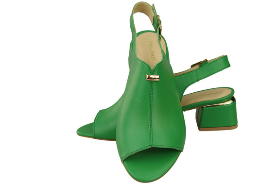 Damenschuhe Limette Sandalen, goldene Schnalle, Naturleder 198 ElitaBut