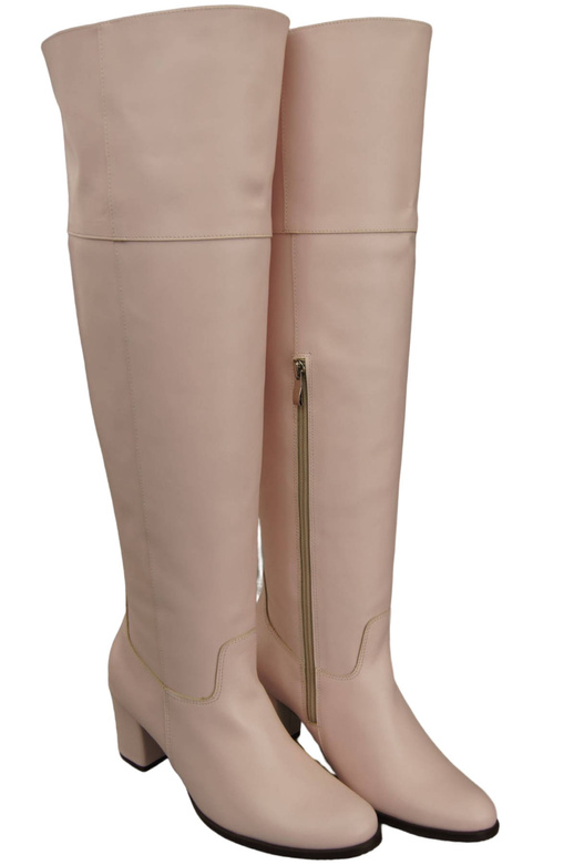 Schuhe Damenstiefel Overknee-Stiefel, Naturleder, 190 Powder Pink EliteBut