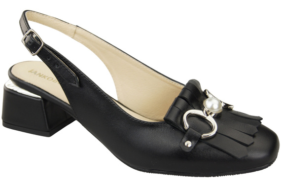 Damenschuhe Schwarze Sandalen mit Fransen verziert Naturleder 208 ElitaBut