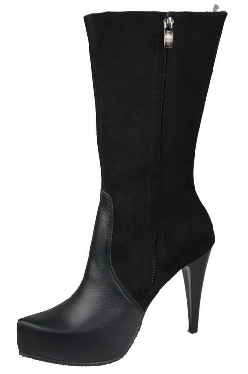 Damen-Halbstiefel, Naturleder, Schwarz 883 ElitaBut