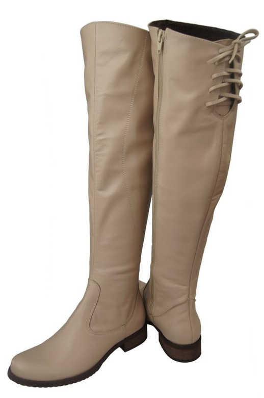 Schuhe Damenstiefel Stiefel Overknee-Stiefel Naturleder Cappuccino 121 ElitaBut