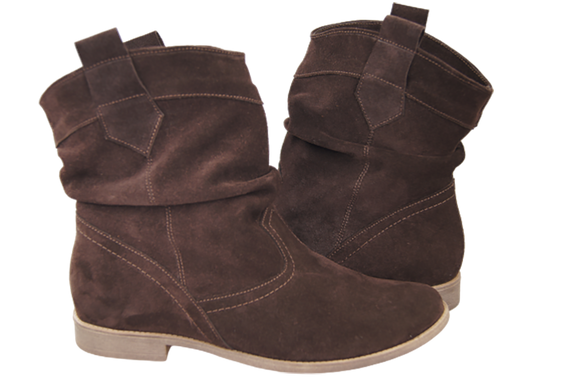 Schuhe Damen Stiefeletten Winter Natursamtleder Schokolade 117 Von ElitaBut