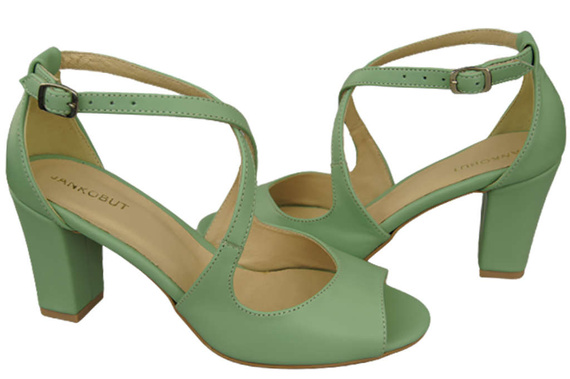 Damenschuhe Mintfarbene Sandalen, Naturleder 186 ElitaBut