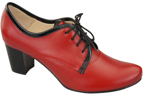 Schuhe Damenschuhe, Schnürschuhe, Naturleder, Rot 758 ElitaBut