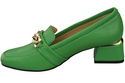 Damenschuhe mit Zierkette Pumps Mokassins Naturleder 193 Lime ElitaBut