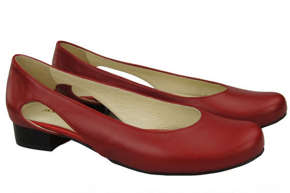 Damen-Ballerinas Rot, Naturleder 103 ElitaBut