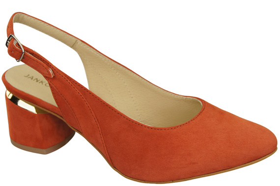 Damensandalen aus natürlichem Wildleder, ziegelrot, Eleganz und Komfort 196 von ElitaBut