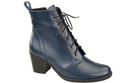 Damen Winter-Schnürstiefeletten, Naturleder, Marineblau 188 von ElitaBut