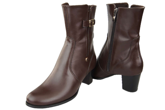 Damenschuhe Damenstiefel Warmes Naturleder Chocolate 882 Z ElitaBut