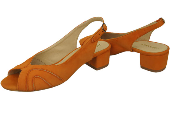 Damenschuhe Sandalen, natürliches Wildleder, Orange 991 ElitaBut