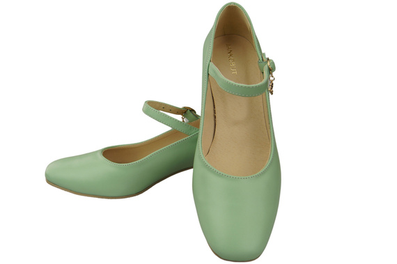 Damenschuhe Minze Riemchenpumps Naturleder 202 ElitaBut