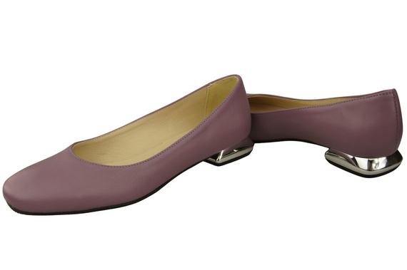 Flache Frauen Schuhe Lilienfarben Dekorative Ferse Naturleder 209 ElitaBut