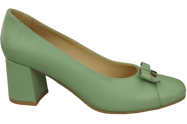 Damen Pumps mit Schleife Minze Naturleder und niedrigem Absatz 203 ElitaBut