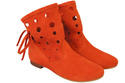 Schuhe Damen-Stiefeletten, natürliches Veloursleder, Orange 160 ElitaBut