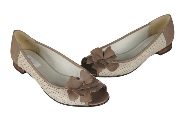 Damen Ballerinas Naturleder Cappuccino 710 ElitaBut