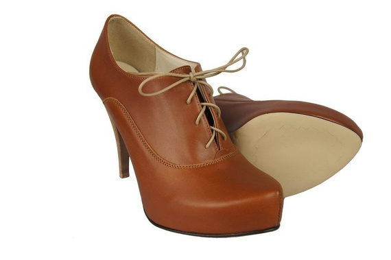 Schuhe Damenschuhe, Schnürschuhe, Naturleder, Rude 697 ElitaBut