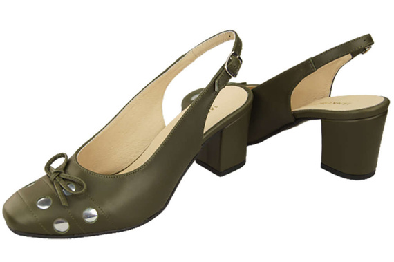 Damenschuhe Olivgrüne Sandalen, Naturleder 167 ElitaBut