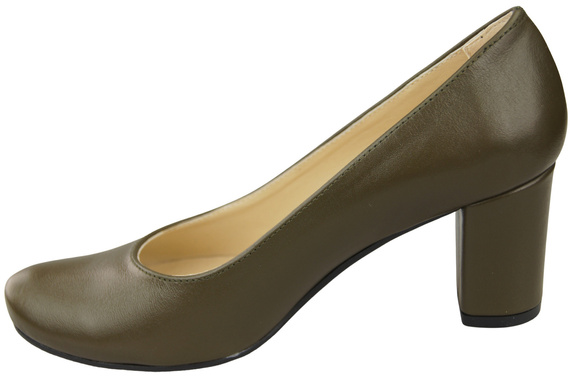 Klassische Damen Olive Leder Mandel Nase Pumps 201 ElitaBut