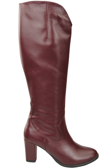 Stilvolle Damen Burgund Stiletto Stiefel Naturleder 211 ElitaBut