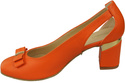 Schuhe Damen Orange Pumps aus Naturleder mit dekorativem Absatz 199 ElitaBut