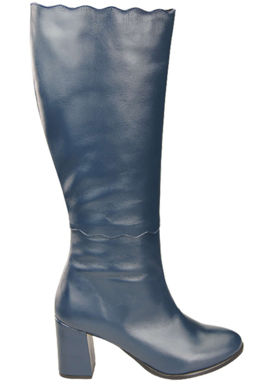 Klassische Damenstiefel, Naturleder, Marineblau 176 ElitaBut