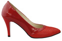 Damenschuhe Pumps mit Schuppenmotiv, Naturleder, Rot 951 ElitaBut
