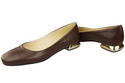 Flache Frauen Schuhe Schokolade Dekorative Ferse Naturleder 209 ElitaBut